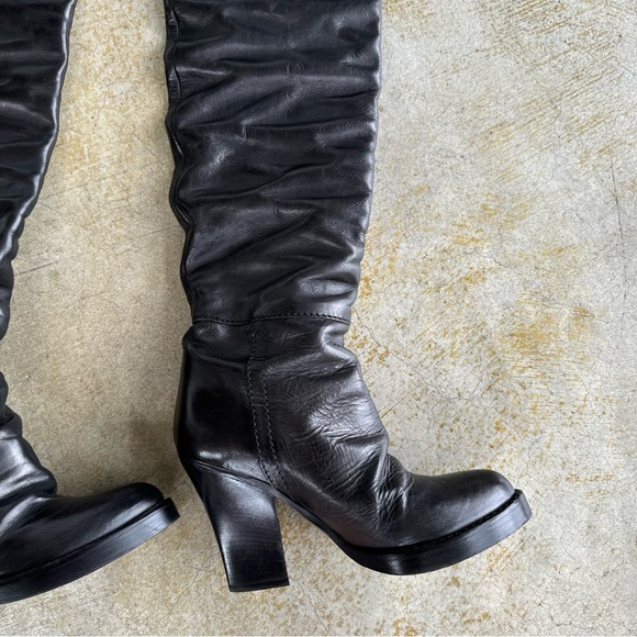Haider Ackermann Fall/Winter 2009 Black Leather Over The Knee Boots Size 36 - Picture 10 of 17